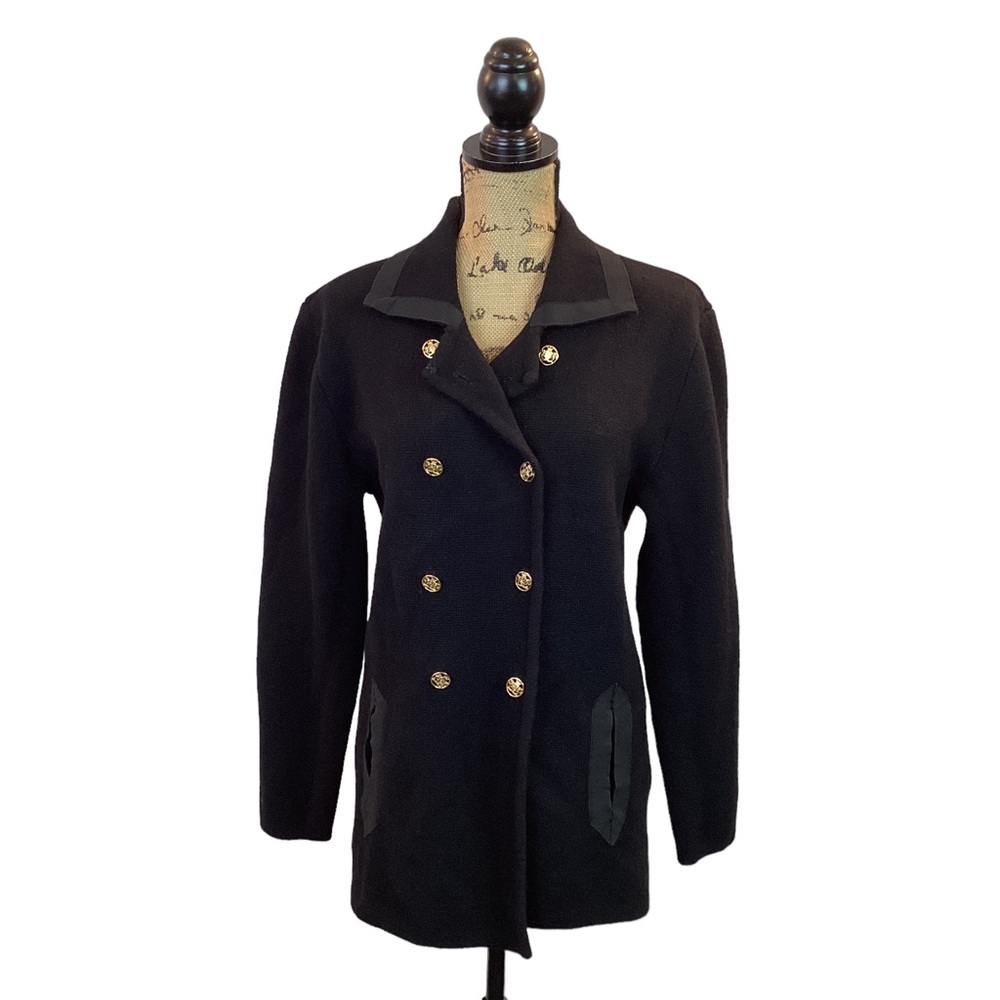 VTG Carlisle Sport Wool Double Breasted Blazer Black.